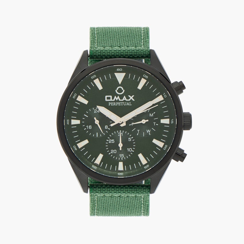 OMAX ساعة أومكس بيربتوال الخضراء كرونوغراف للرجال - Image 1